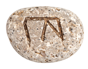 Ancient runestone with etched symbol offers mystical connection to history and heritage