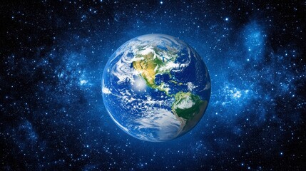 Obraz premium Stunning View of Planet Earth from Outer Space in Vibrant Colors