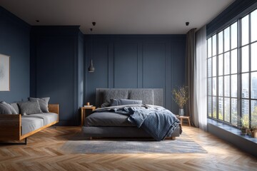 Modern bedroom with city view (23)