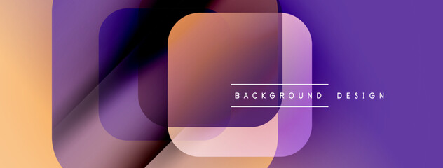 Abstract geometric shapes overlap. Gradient colors blend, creating modern visual effect. Minimalist design suitable for banners, headers.