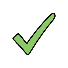 Green check mark icon – stock vector flat illustration