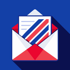 envelope with the flag of france