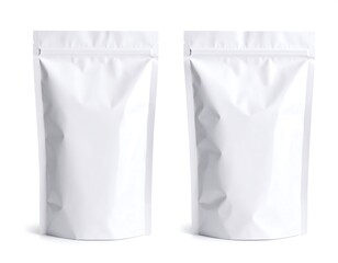 Two blank white pouches