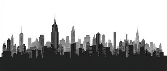 Fototapeta premium New York City skyline silhouette (2)