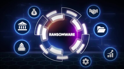 Conceptual visualization of ransomware threats and cyber security measures - Powered by Adobe