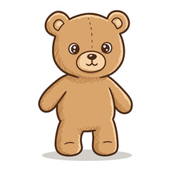 Cute brown teddy bear with simple design &ndash; stock vector flat illustration