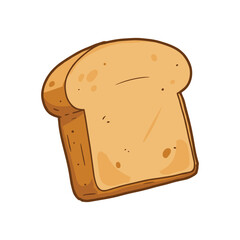 Cartoon slice of bread &ndash; stock vector flat illustration