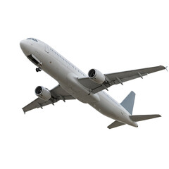 Obraz premium An Isolated Photo of a White Airplane Flying with Transparent Background