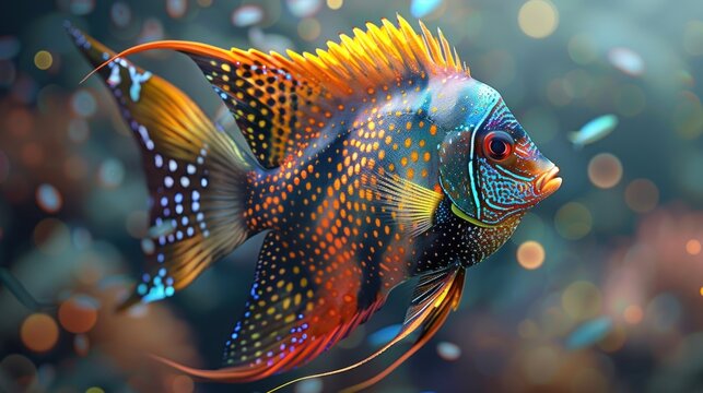 Vibrant underwater world featuring a multicolored tropical fish