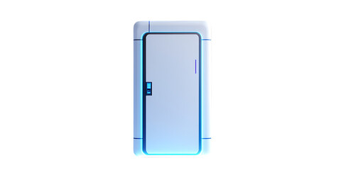 Futuristic Smart Door with Blank Design Isolated on Transparent Background