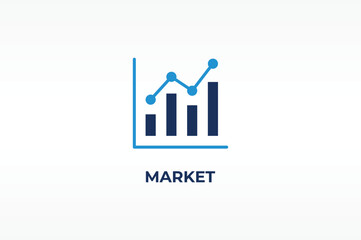 MARKET vector, icon or logo sign isolated symbol illustration