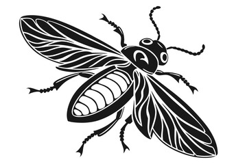 Firefly beetle sihouette black vector
