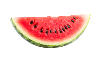 Fresh bitten watermelon slice isolated on transparent background .png
