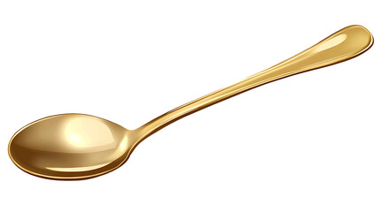 Gold spoon isolated on transparent background .png