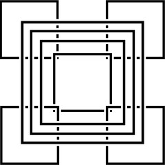 Intricate Concentric Square Geometry Design