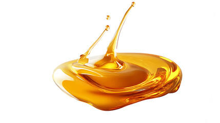 Golden honey drop close up on transparent background .png