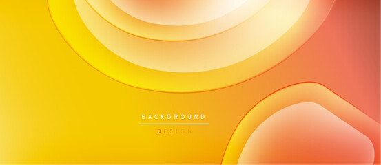 Bright yellow, orange gradients form flowing shapes. Minimal text reads background design. Modern, abstract visual presentation.