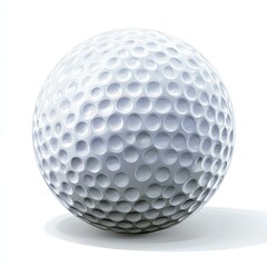 White golf ball, dimpled surface, 3D render