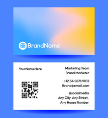 Modern Business Card Design with Gradient and Contact Information
