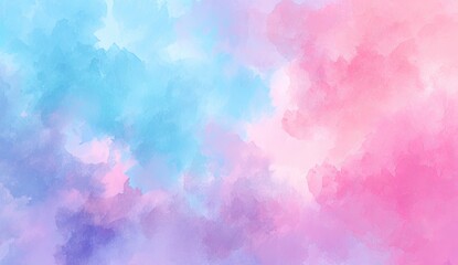 Soft pastel cloudscape. Abstract watercolor effect, blending light blue, light pink, and lavender hues
