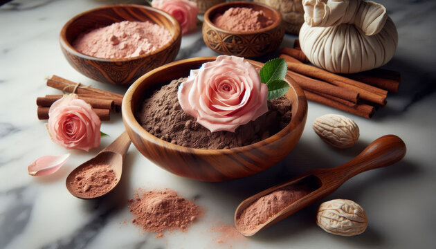 Multani Mitti Ayurvedic Face Pack with Rose Water and Sandalwood