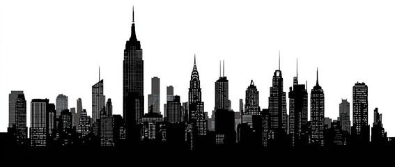 Naklejka premium New York City skyline silhouette (1)