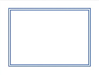 Blank white rectangle with double blue border