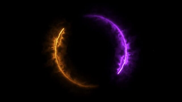 Realistic orange power ball effect on black background.