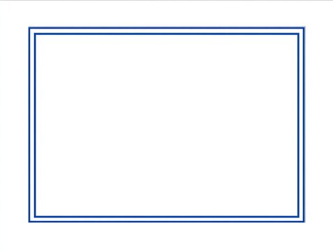 Blank white rectangle with double blue border