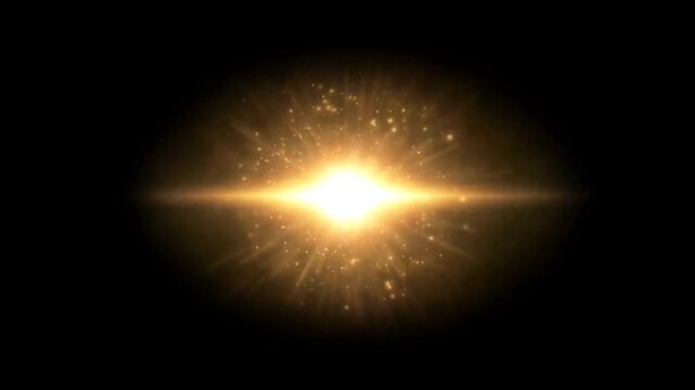 Realistic gold power ball effect on black background.