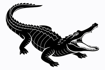 Crocodile sihouette black vector