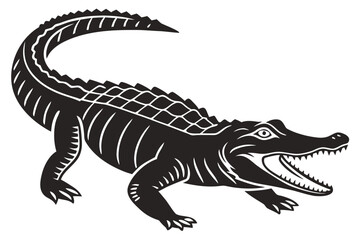 Crocodile sihouette black vector