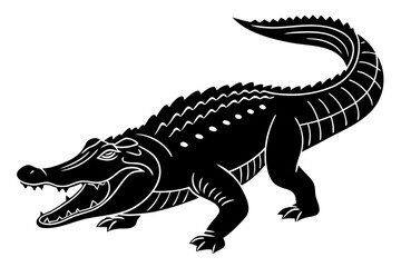 Crocodile sihouette black vector