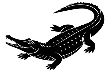 Crocodile sihouette black vector
