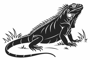 Iguana sihouette black vector