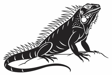 Iguana sihouette black vector