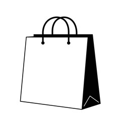 Black and white shopping bag with handles for retail use  