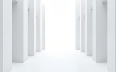 3d render of white futuristic architecture, abstract structure with empty concrete floor. High quality