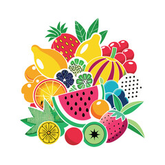 vector illustration of fruits