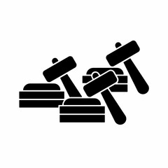 Black hammer. Hammer. icon symbol. Hammer vector, isolated on white background. Vector icon.