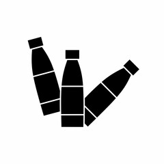 Black botle. Bottle icon symbol. Bottle vector, isolated on white background. Vector icon.