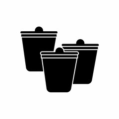 Black trash. Trash icon symbol. Trash vector, isolated on white background. Vector icon.