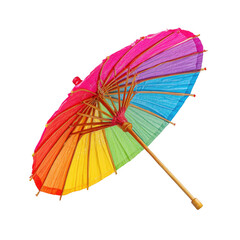 Colorful cocktail umbrella isolated against [Transparent Background PNG]