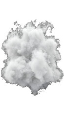 Realistic 3D Render of Isolated White Cloud on Transparent Background