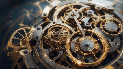 Intricate Clockwork: Golden Gears and Precision Engineering in Macro Detail