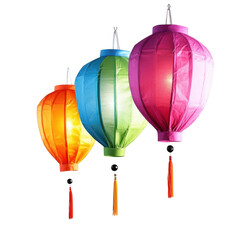 Obraz premium Colorful Floating Lanterns Against [Transparent Background PNG]