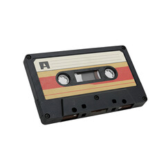 Obraz premium Realistic Isolated Cassette Tape Illustration with Retro Vibe on Transparent Background