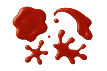 Realistic 3d render of ketchup dripping and splashing on a transparent background, perfect for food and restaurant marketing projects