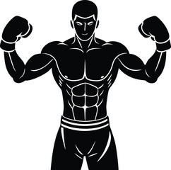 Fototapeta premium fitness man with boxing gloves on white background.eps