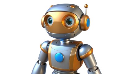 robot, 3d, technology, android, cartoon, character, cyborg, render, computer, machine, illustration, white, cute, isolated, future, toy, blue, futuristic, robotic, mechanical, metal, symbol